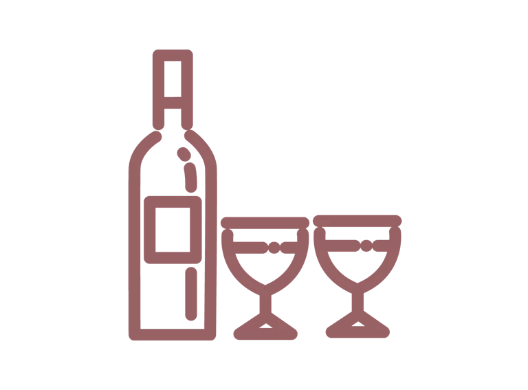ikona wino i kieliszki